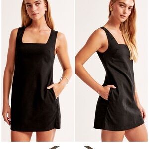 Abercrombie & Fitch linen blend square neck mini dress xs